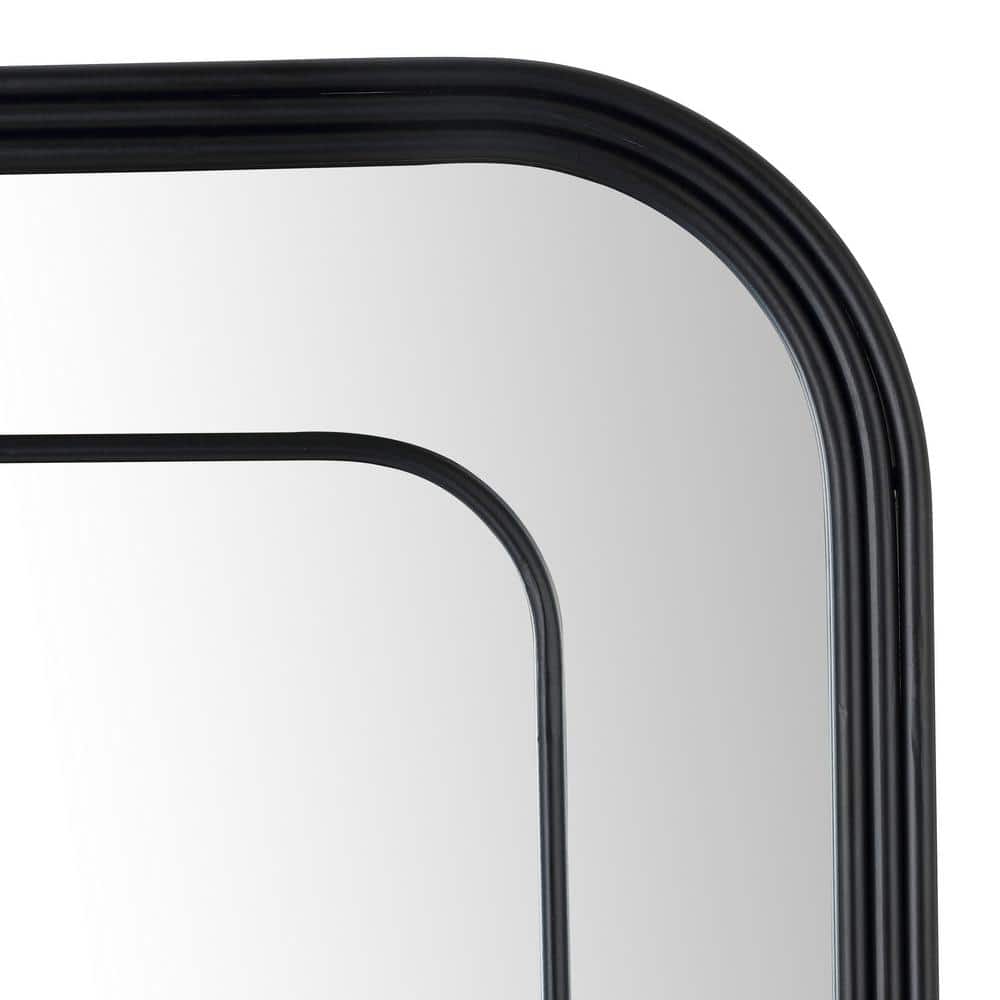Safavieh 31.69" Black Rectangular Wood Wall Mirror