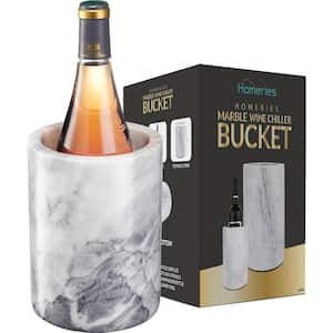 0.79 qt. Marble Wine Chiller - 1-Bottle Capacity - White - Stone - Kitchen Cooler