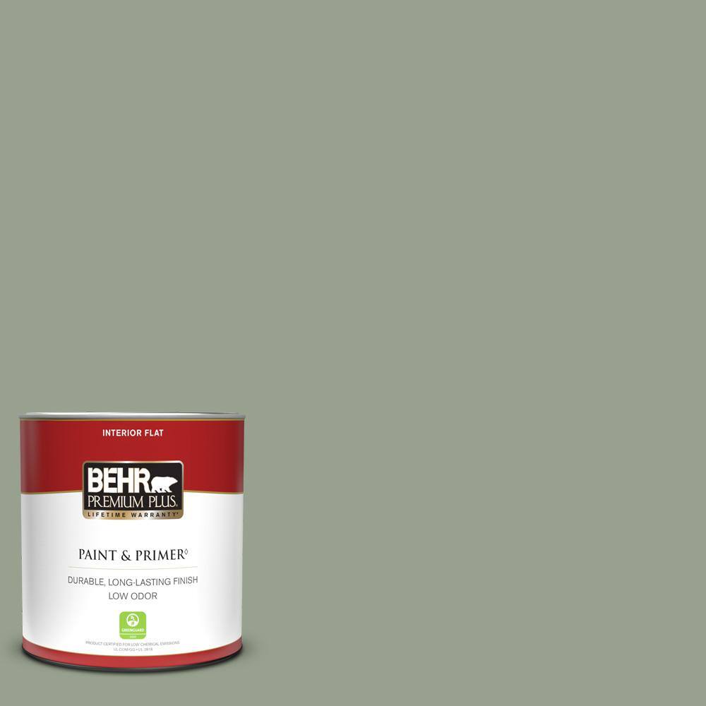 BEHR PREMIUM PLUS 1 qt. N3904 Bitter Sage Flat Low Odor Interior