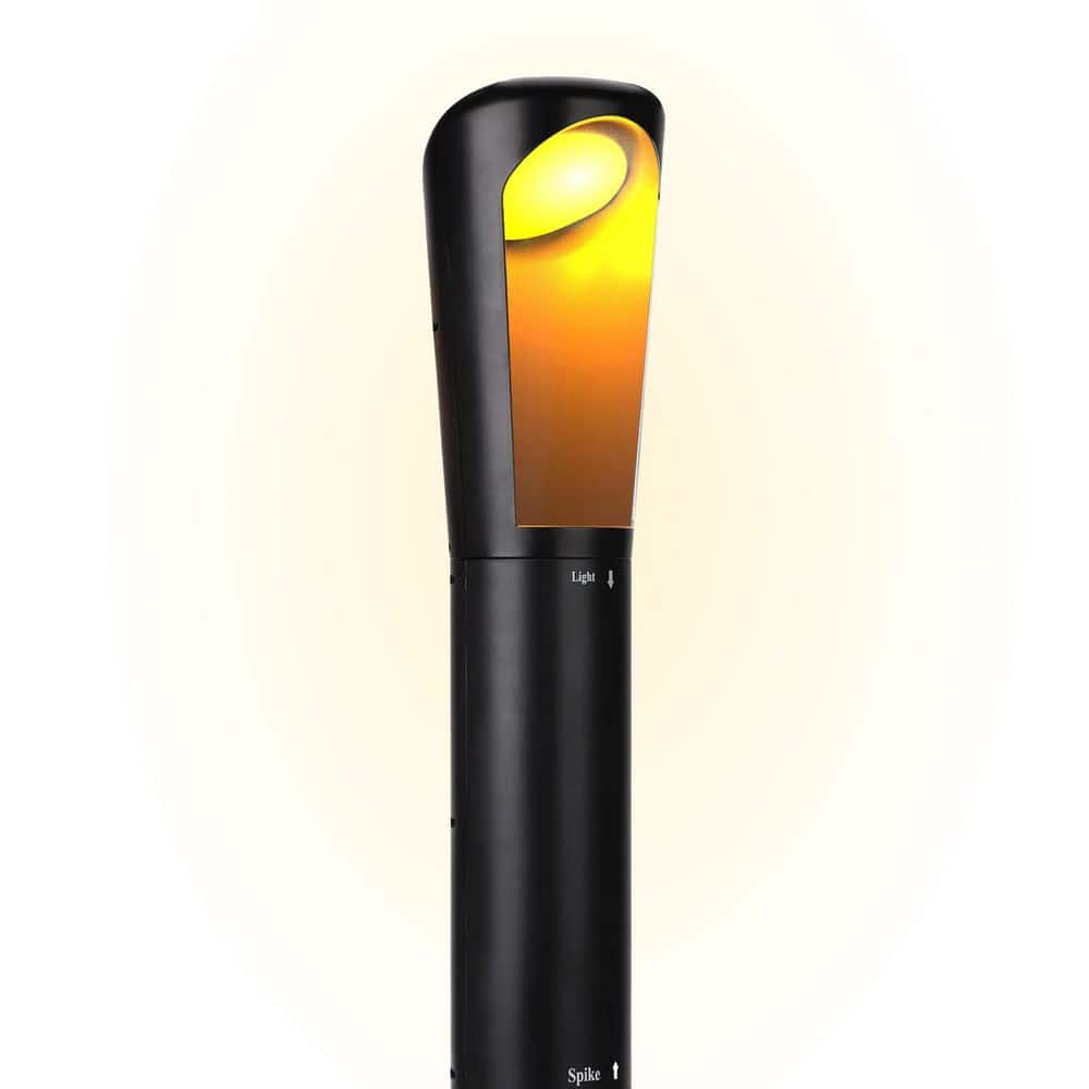 TECHKO Solar Black Integrated LED Garden and Path Light with