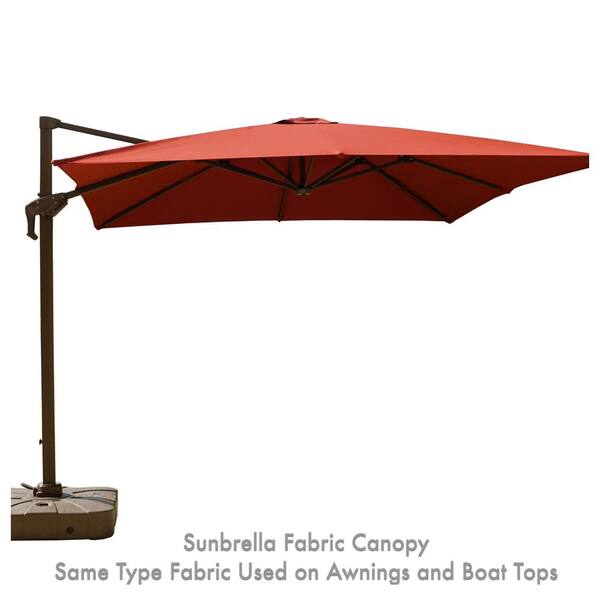 Isola 10 Ft Cantilever Square Parasol, Patio Umbrella With Sunbrella Fabric