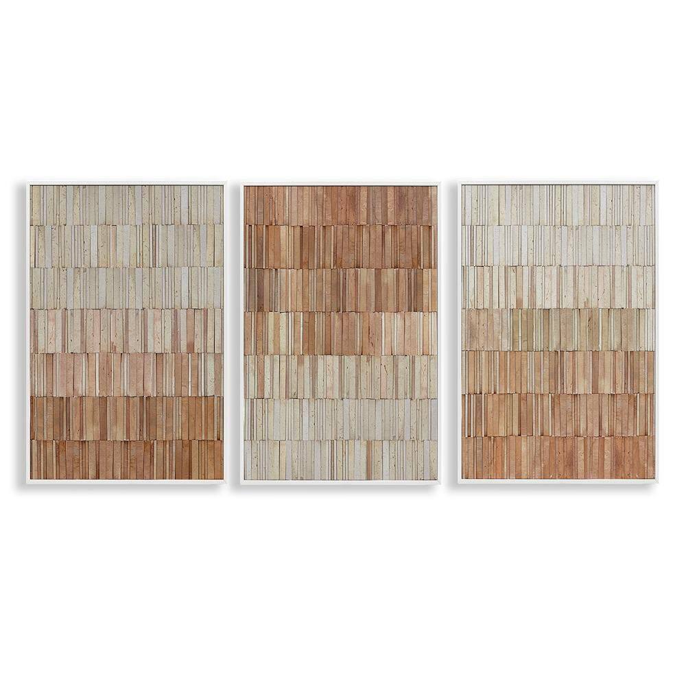 Tiled Terracotta Walls by Flora Kouta 3-Piece White Framed Abstract Giclee Art Print 24 in. x 16 in. price history on PriceWatchPro