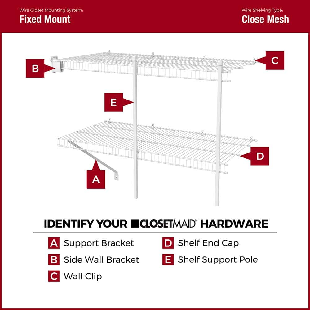 White Plastic Wire Shelf Shoe Support Bracket