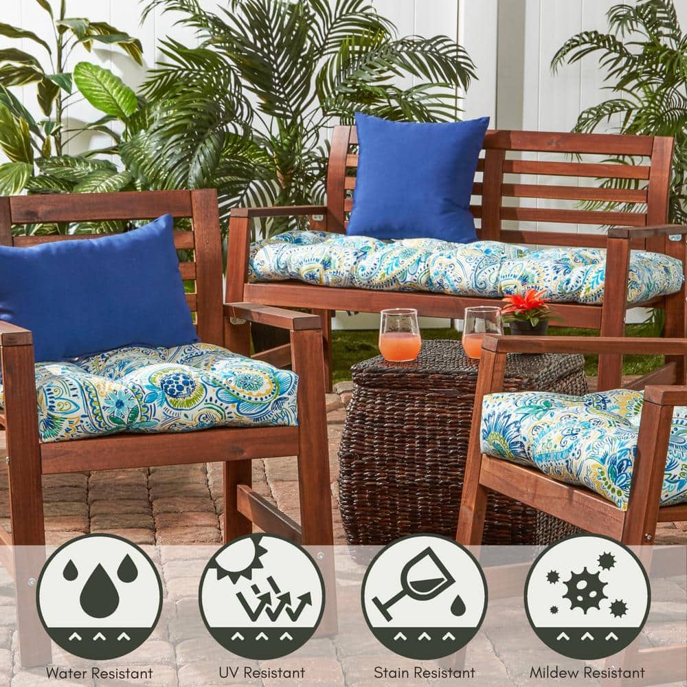 Marine Blue 17" Square Outdoor Accent Pillows, Set of 2