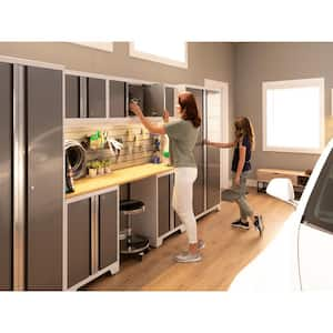 Bold Series 96 in. W x 19.58 in. H x 12 in. D 24-Gauge Steel Cabinet Set in Platinum (3-Piece)