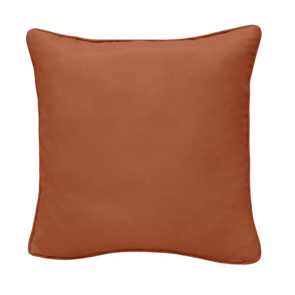 OUTDOOR DECOR BY COMMONWEALTH Outdoor Solid Terracotta Throw Pillow 18 x 18-Includes 1-Throw Pillow