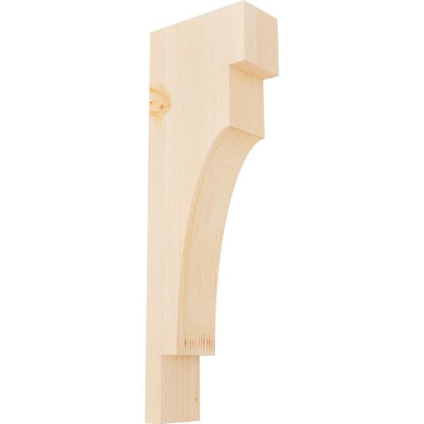 Ekena Millwork 3-1/2 in. x 8 in. x 24 in. Douglas Fir Mediterranean Smooth Corbel
