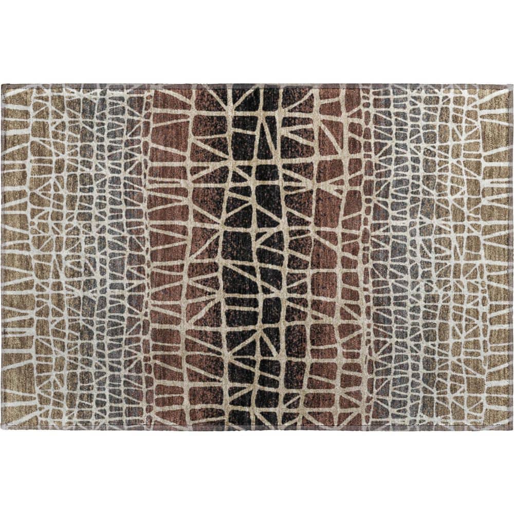 Mayfield Premium Machine Washable Abstract AMF2404 Brown 3 ft. x 4 ft. Area Rug price history on PriceWatchPro