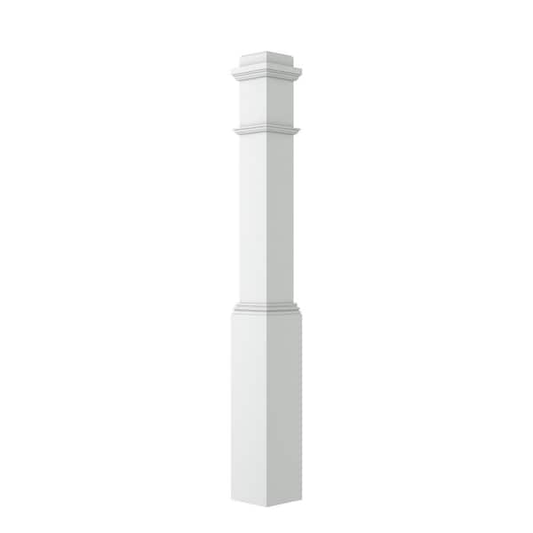 6.25 in. D x 6.25 in. W x 55 in. L Gloss Primed Poplar Wood Box Newel