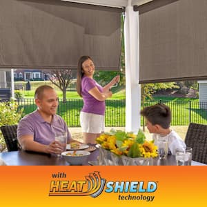 Chocolate Cordless 95% UV Block Fade Resistant Fabric with HeatShield Exterior Roller Shade 72 in. W x 84 in. L