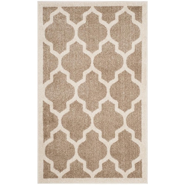 SAFAVIEH Amherst Wheat/Beige Doormat 3 ft. x 4 ft. Geometric Trellis Area Rug
