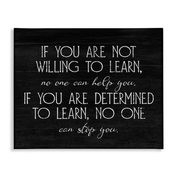 Determined To Learn Motivational by Lil' Rue Unframed Graphic Art Print Typography 30 in. x 24 in.