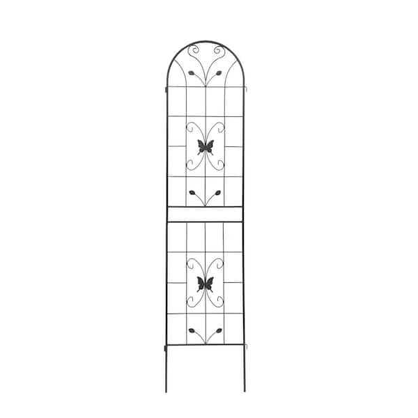 Runesay 86 .7 in. H Iron 4-Pack Metal Garden Trellis Rustproof Trellis for Climbing Plants Outdoor Flower Support in White