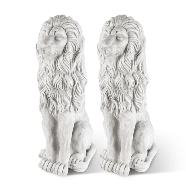 Glitzhome Set of 2-36.25 in. H Oversized MGO White Guardian