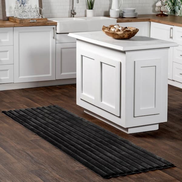 Kai Machine Washable Gray 2 ft. x 8 ft. Solid Runner Rug
