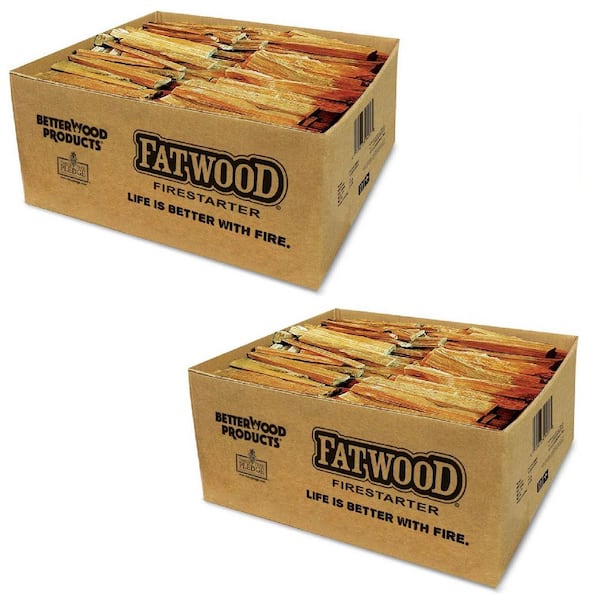 BETTER WOOD PRODUCTS Natural Hand Split Fatwood 35 lbs. Firestarter (2-Pack)