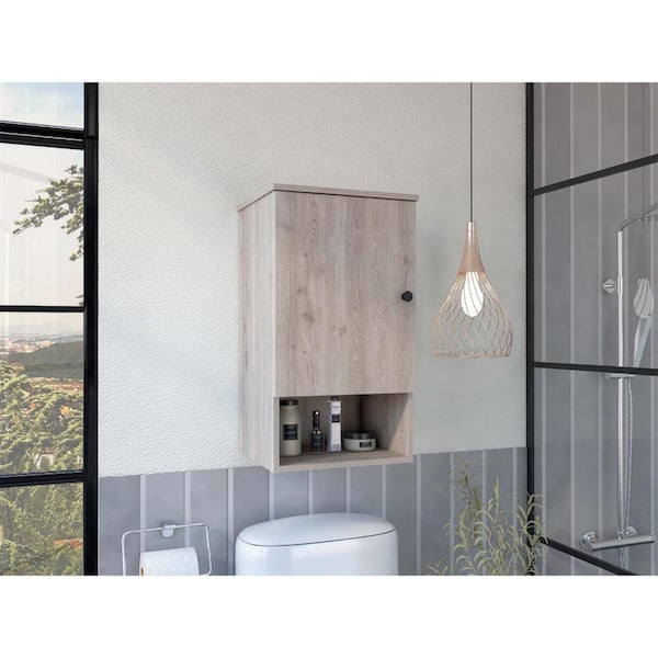 16.2 in. W x 28.5 in. H Rectangular Light Gray Recessed or Surface Mount Medicine Cabinet without Mirror with 2-Shelf