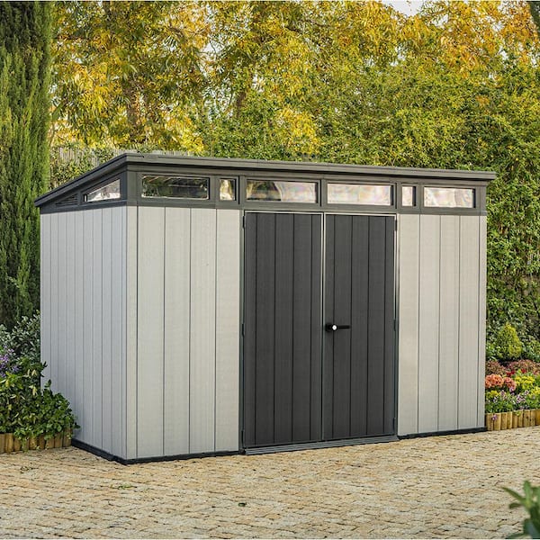 Keter Artisan 11 ft. W x 7 ft. D Modern Resin Plastic Shed with