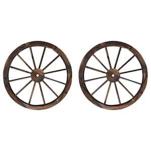 Decorative Wagon Wheel/Trellis - Burnt Brown