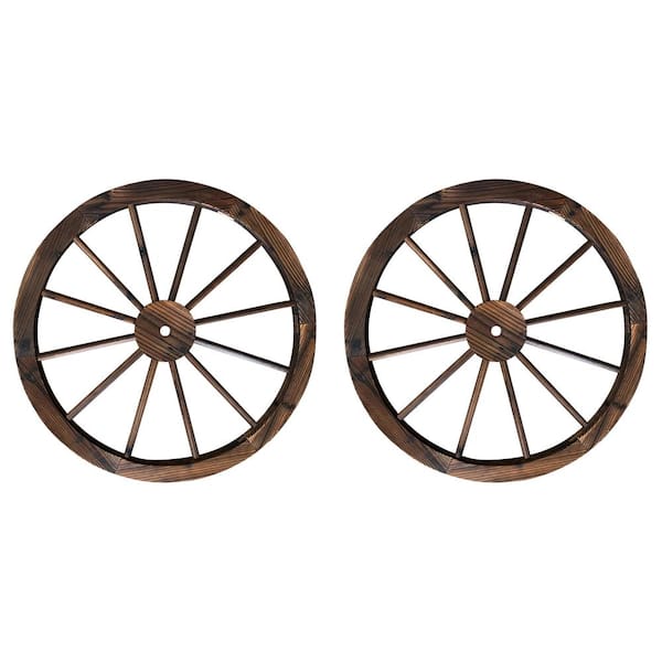 Shine Company Decorative Wagon Wheel/Trellis - Burnt Brown