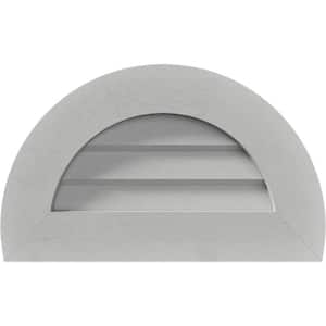 41'' x 23'' Half Round Primed Rough Sawn Western Red Cedar Wood Paintable Gable Louver Vent Non-Functional