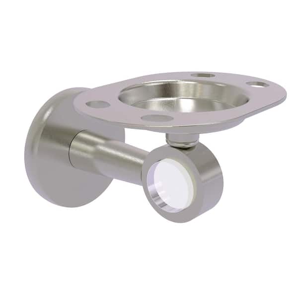 Allied Brass Clearview Tumbler and Toothbrush Holder in Satin Nickel