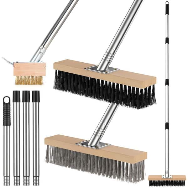 xinyoec 11.8 in. x 61.8 in. Heavy Duty 3-in-1 Deck Brush Kit with