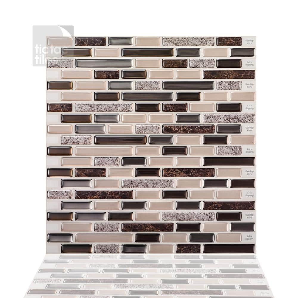 Tic Tac Tiles Como Crema 12 In W X 12 In H Peel And Stick Decorative Mosaic Wall Tile Backsplash 10 Tiles Hd Brs51 10 The Home Depot