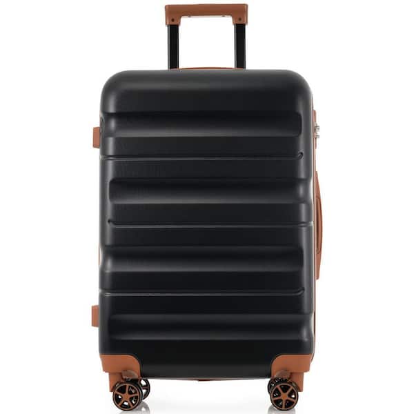 Tatahance 4-Piece Black and Brown ABS Hardside Lightweight Luggage