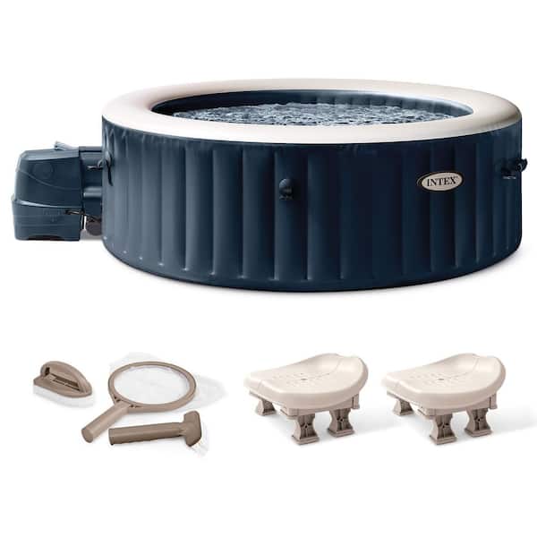 PureSpa Plus 4-Person Portable Inflatable Hot Tub with Maintenance Kit and 2 Seats