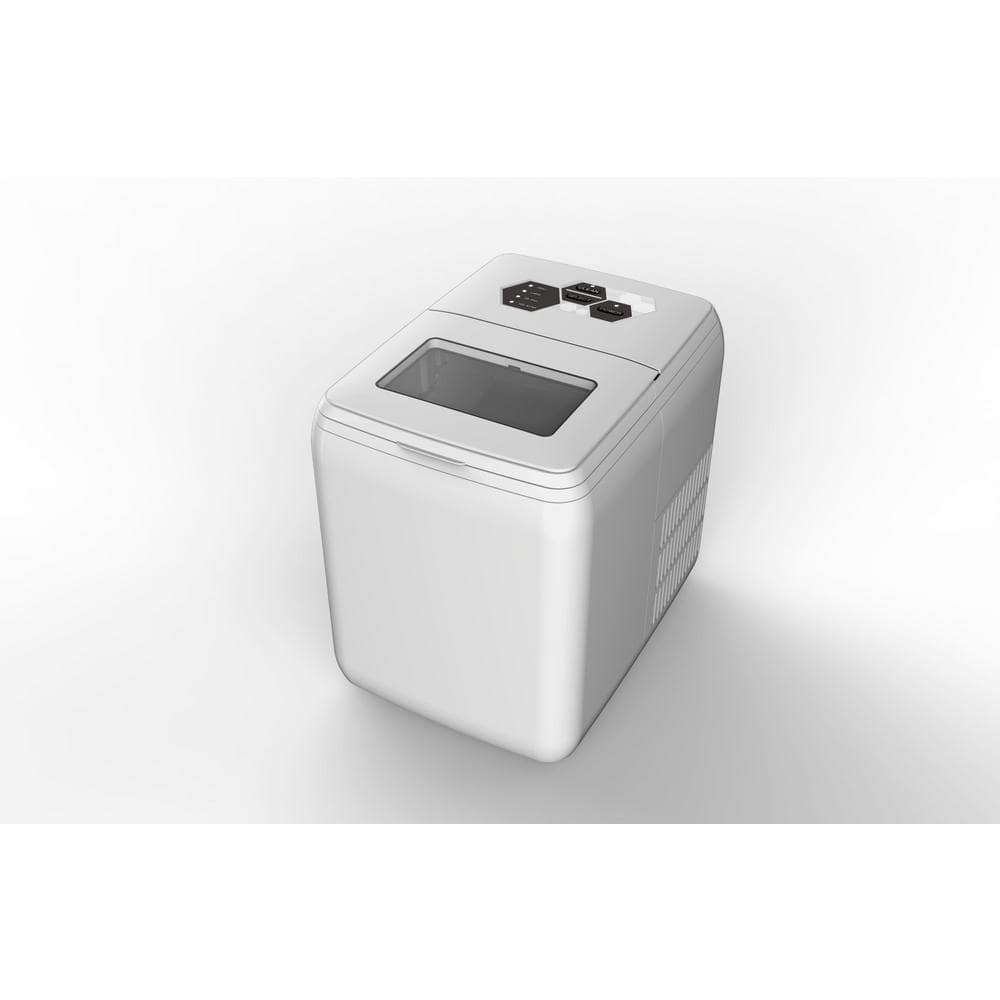 14 in. W 44 lb. Portable Ice Maker Home Use Outdoor Use Ice Maker in White 