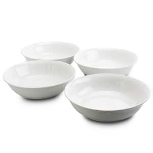 8.75 in. White Wide Rim Dinner and Serving Bowls (Set of 4)