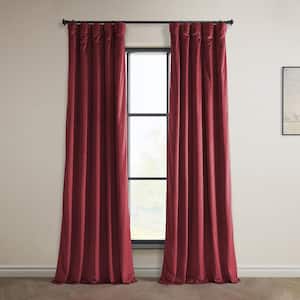 Cinema Red Heritage Plush Velvet Curtain - 50 in. W x 120 in. L (1 Panel)