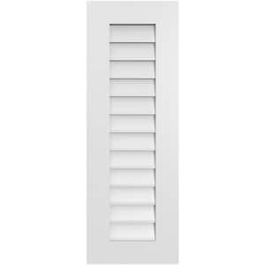 14 in. x 40 in. Rectangular White PVC Paintable Gable Louver Vent Non-Functional
