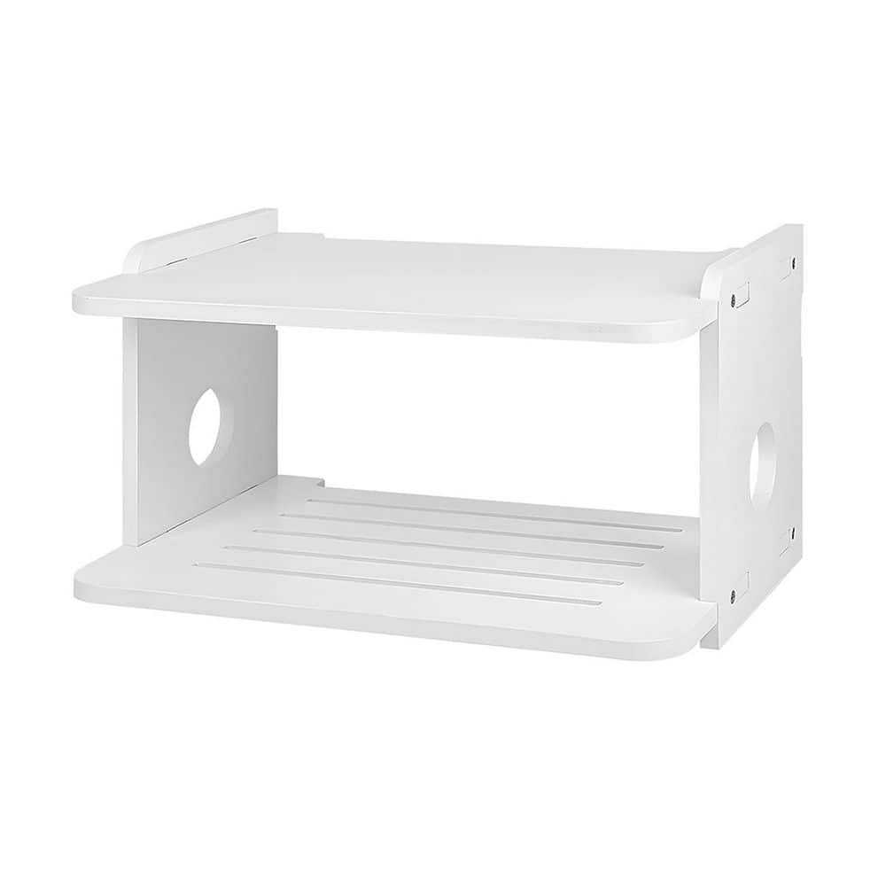 Solid Wood Floating Projector Shelf Wall Mount Rack Storage Box Cable Organizer for Router Modem Xbox PS5 PS4 in Brown price history on PriceWatchPro