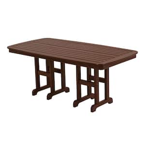 Nautical 37 in. x 72 in. Mahogany Plastic Outdoor Patio Dining Table