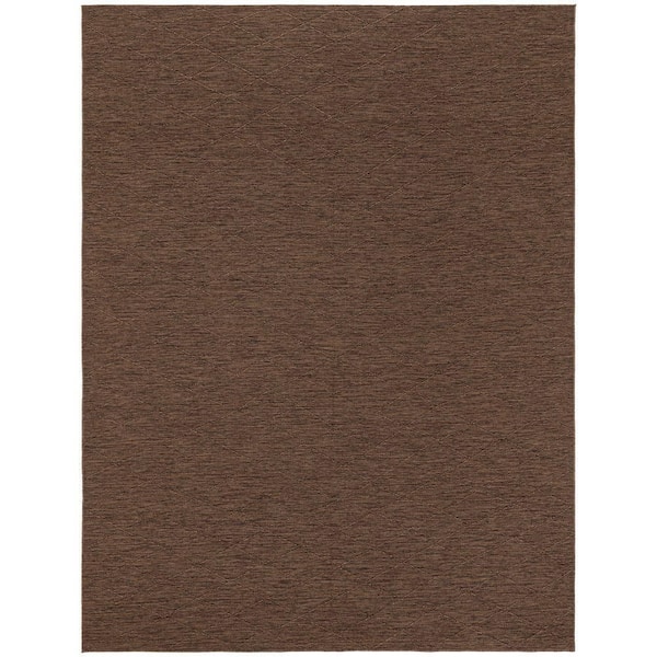 Nourison Practical Solutions Mocha 10 ft. x 14 ft. Diamond Contemporary Area Rug