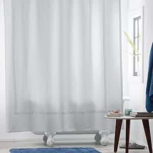 Pawling 72 in. White Solid Cotton Standard Shower Curtain