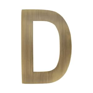4 in. Antique Brass House Letter D