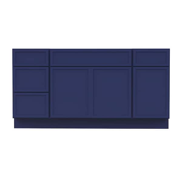 66 in. W x 21 in. D x 32.5 in. H Bath Vanity Cabinet without Top in Blue