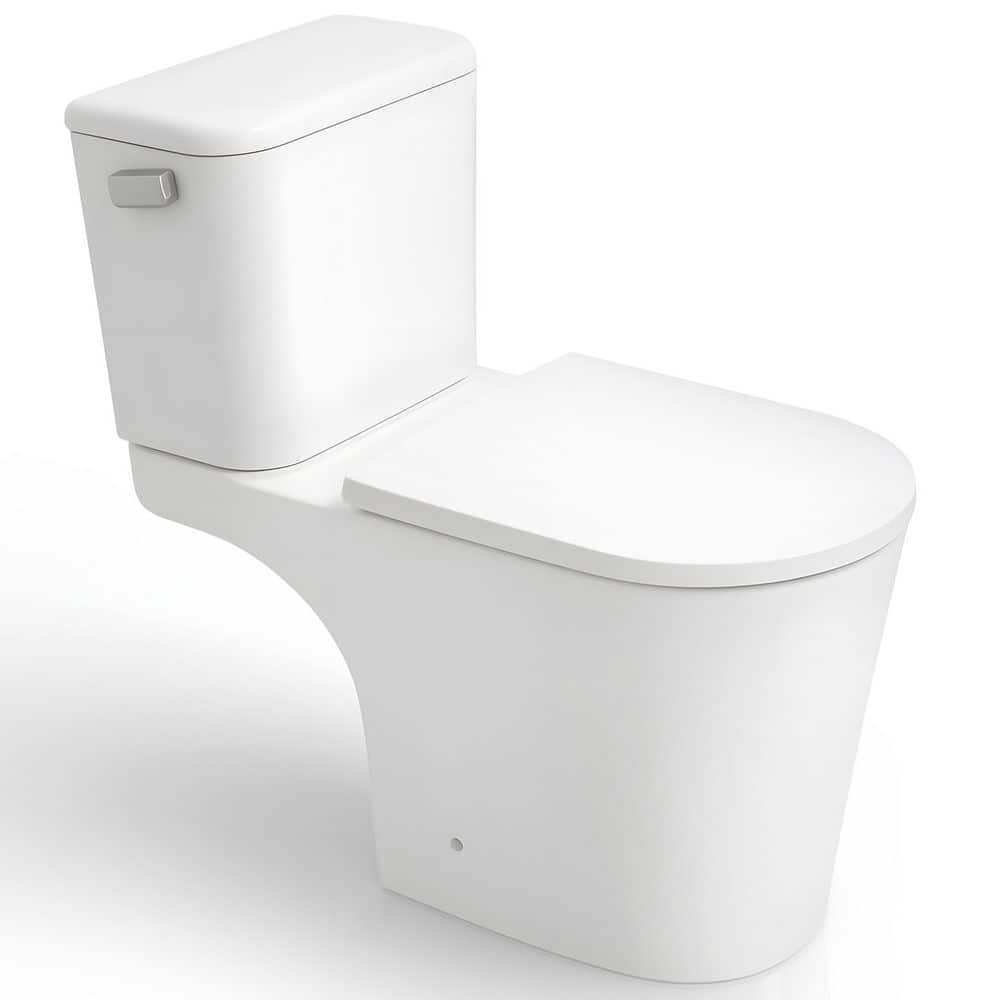 ANZZI 2-Piece Elongated Toilet in White with Soft-Close Lid, 1.6