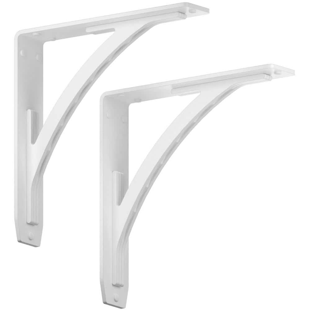 Starby Sullivan 10 in. L White Steel Heavy Duty Floating Shelf Bracket ...