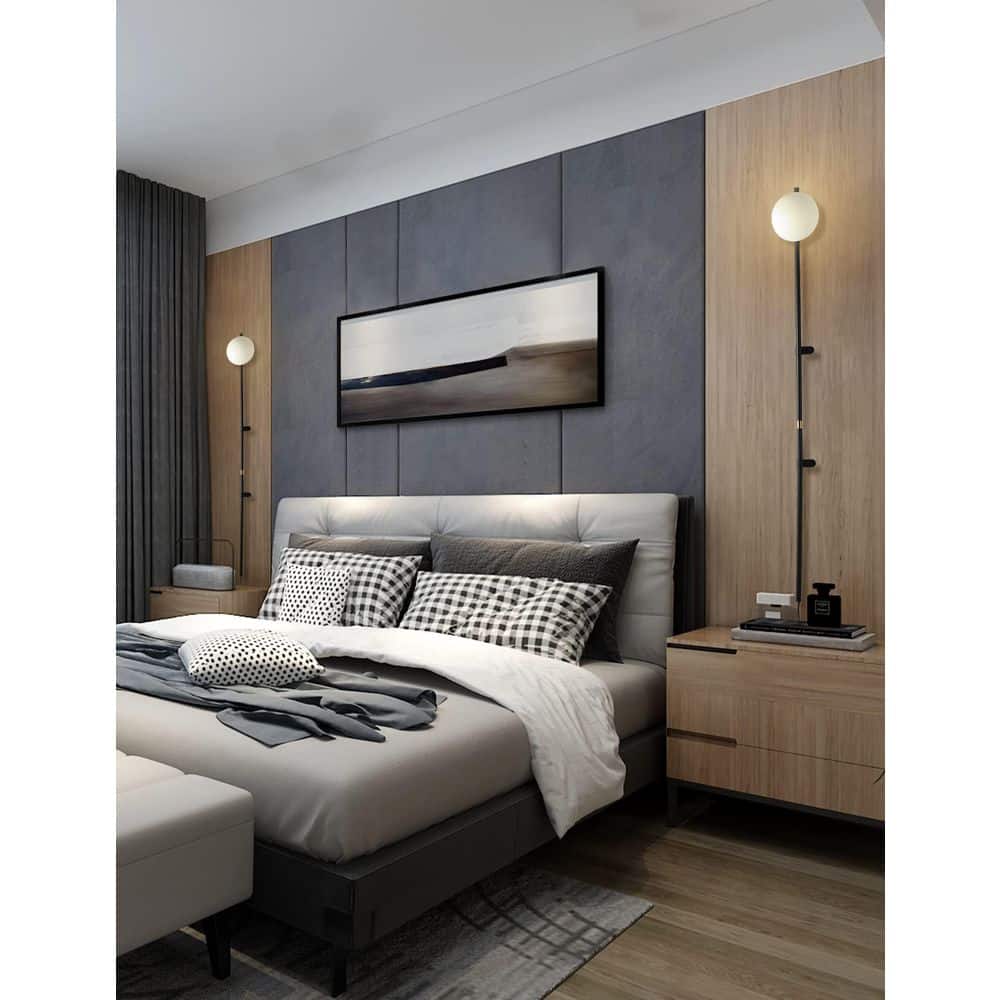 4.72 in. 1-Light Black Modern Plug-in Wall Sconce with Globe Shade, LED Wall Lamp with Switch (No bulb included） price history on PriceWatchPro