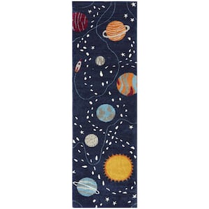 Space Explorer Navy 2 ft. x 7 ft. Solar System Runner Rug