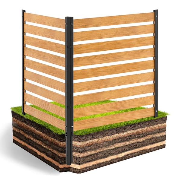 Air Conditioner Fence 2-Panel Equipment Fence 36 in. W x 44 in. H Privacy Fence w/ Metal Stakes Suitable for Lawn Chair