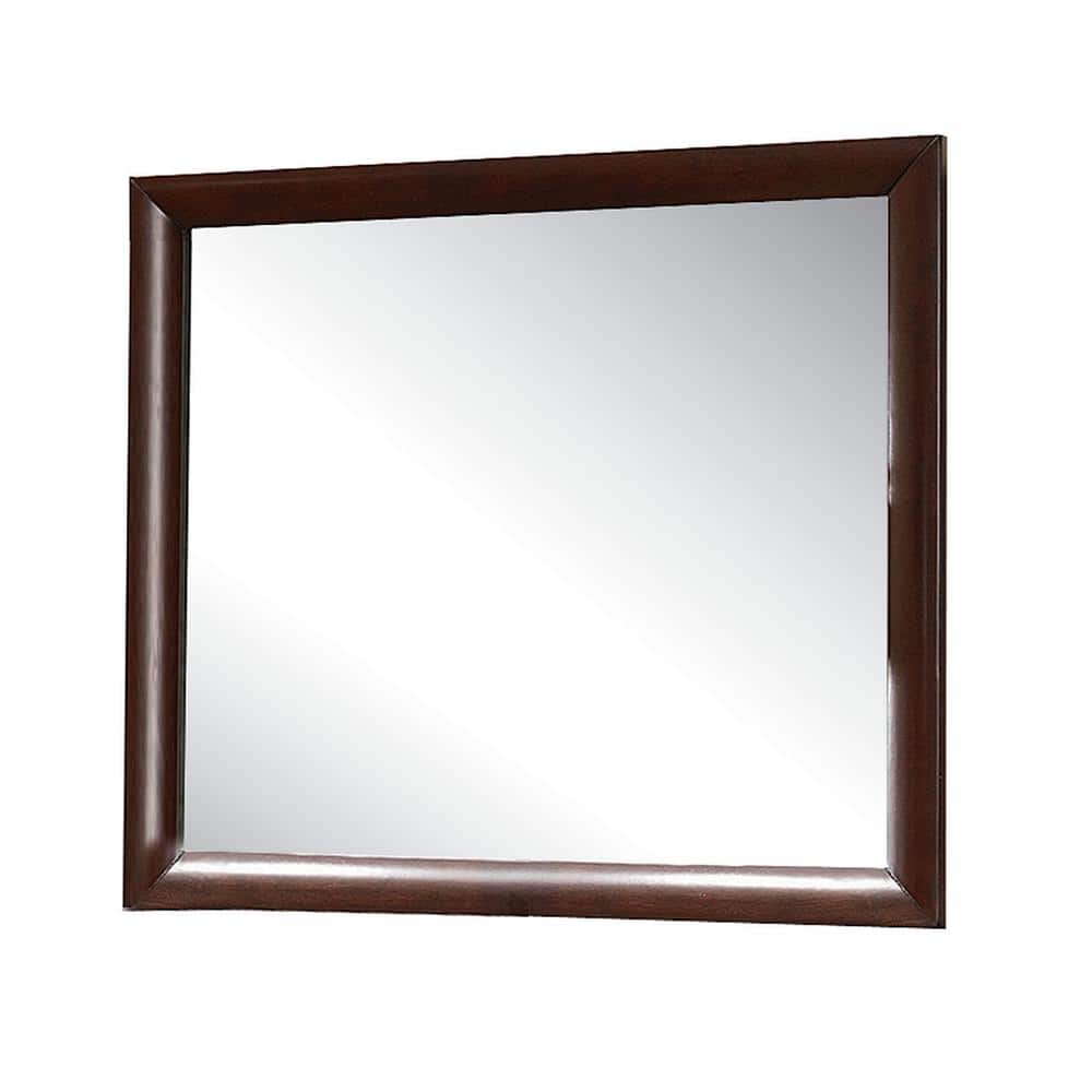 Espresso Rectangular Wooden Framed Dresser Mirror