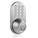 Satin Nickel Single Cylinder Electronic Touch Pad Deadbolt with Back-Lit Keypad