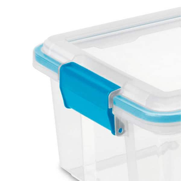 Sterilite Convenient Home 2 Tiered Layer Stack Carry Storage Box, Clear (4 Pack)