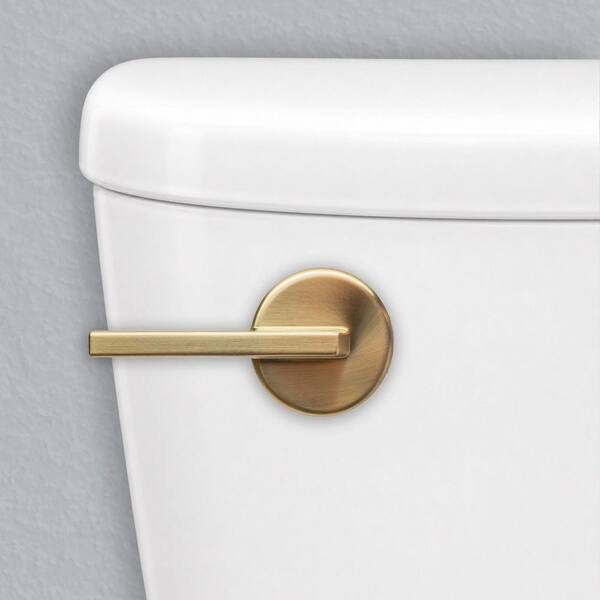 Toilet Flush Handle Replacement Kit – Universal Trip Lever With Brass Arm, Fits American Standard & Mansfield Tanks, 3 Adjustable Hole Positions, Silver Finish