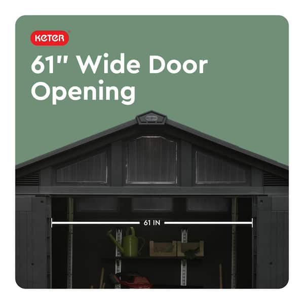 Keter Stronghold 2.0 10 ft. W x 8 ft. D Resin Plastic Shed with